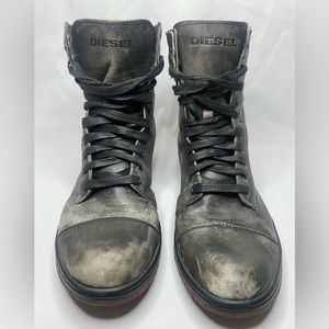 Diesel Basket Butch Leather Moto Boot Size 12